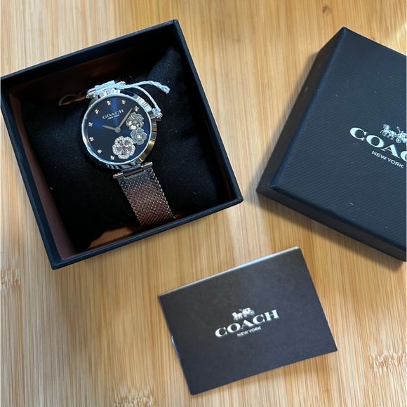 Coach Park Carnation Watch With 34mm Navy Blue Face & Silver MeshBracelet - Picture 5 of 6